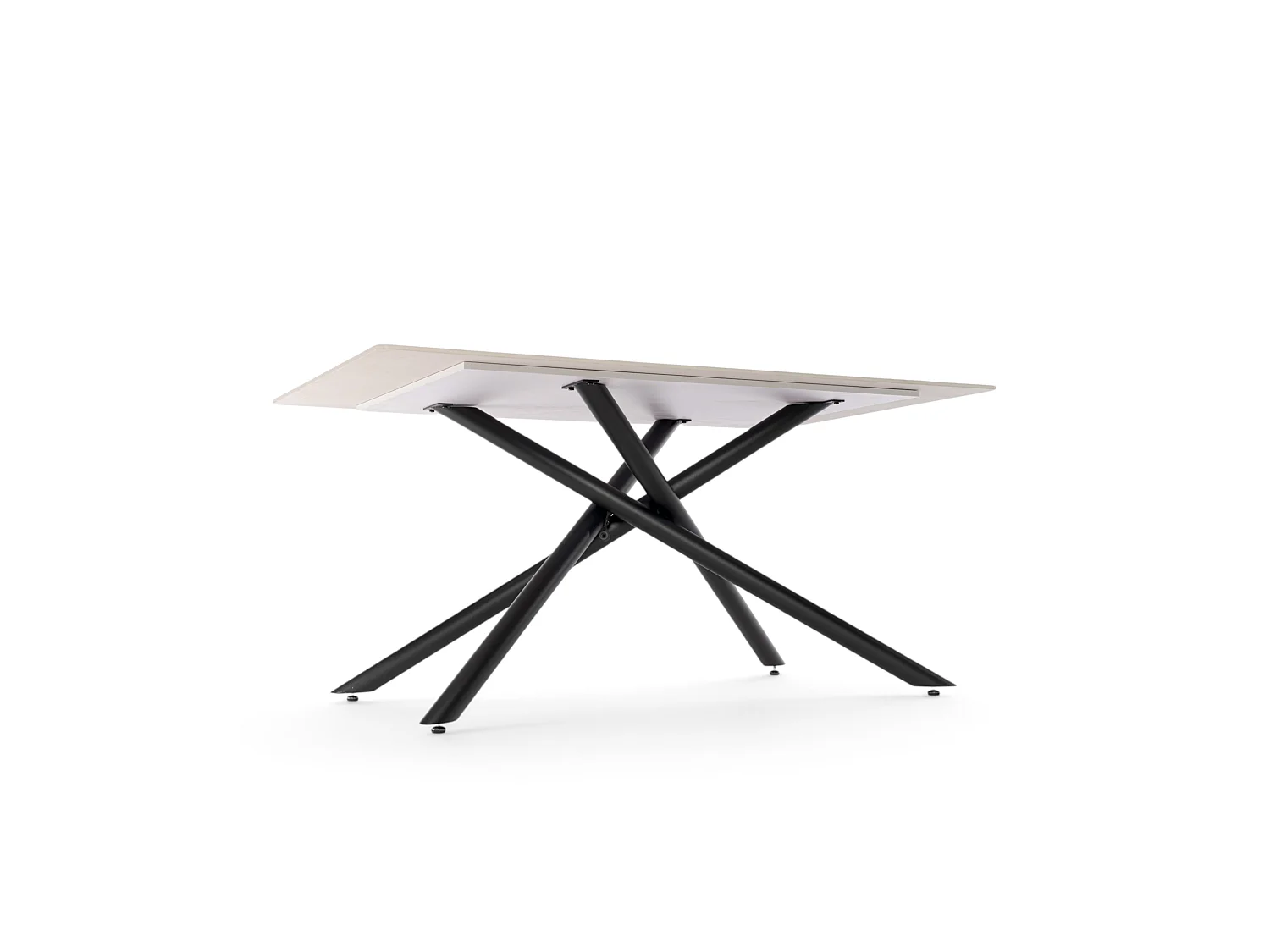 Stół ceramiczny efekt Calacatta z nogami X, 160 cm – MACINAGGIO
