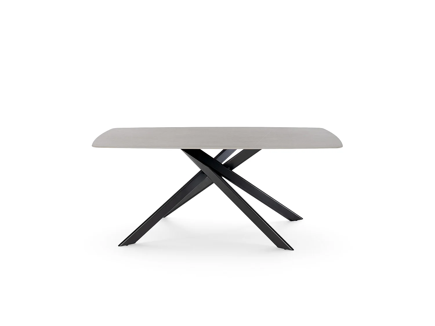 Stół ceramiczny efekt szarego kamienia z nogami X, 180 cm – SAINT FLORENT