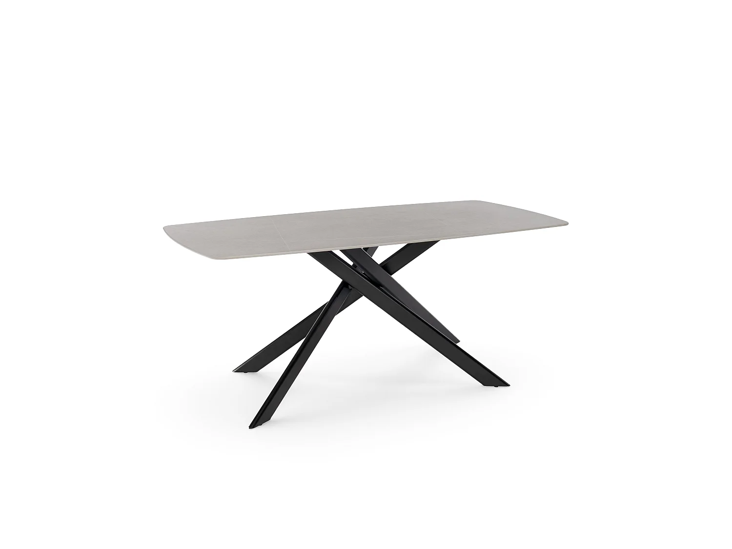 Stół ceramiczny efekt szarego kamienia z nogami X, 180 cm – SAINT FLORENT