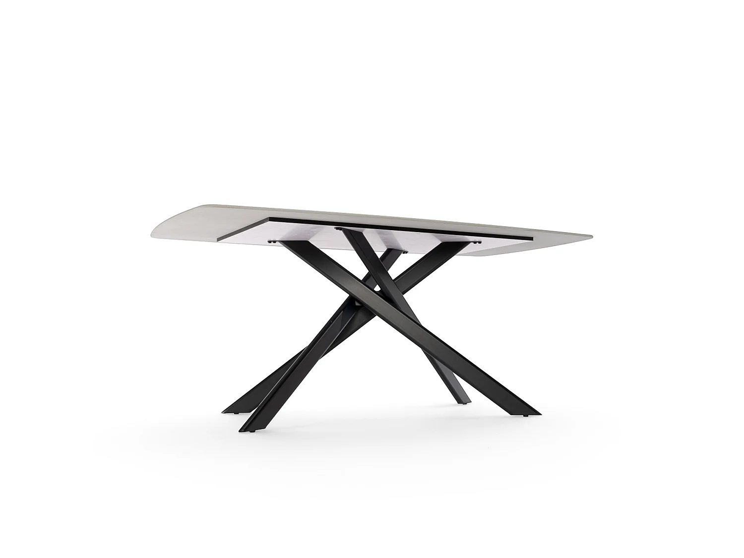 Stół ceramiczny efekt szarego kamienia z nogami X, 180 cm – SAINT FLORENT