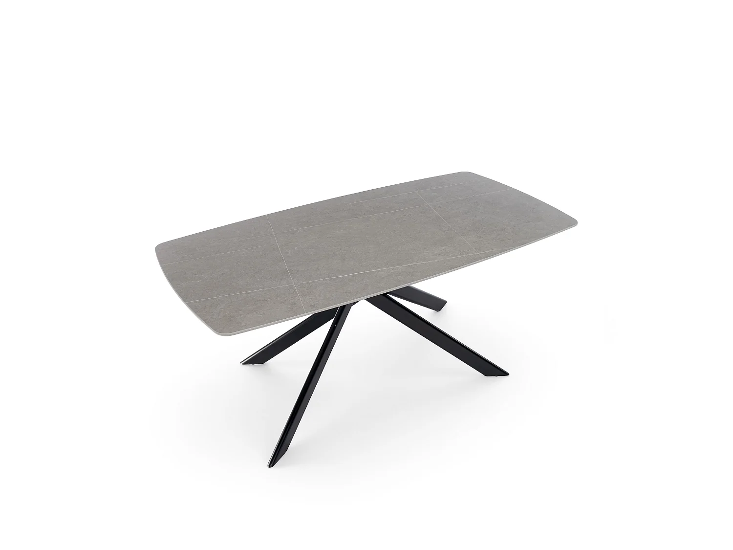 Stół ceramiczny efekt szarego kamienia z nogami X, 180 cm – SAINT FLORENT