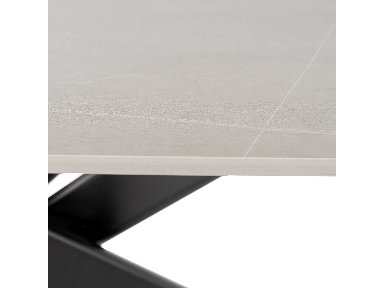 Stół ceramiczny efekt szarego kamienia z nogami X, 180 cm – SAINT FLORENT