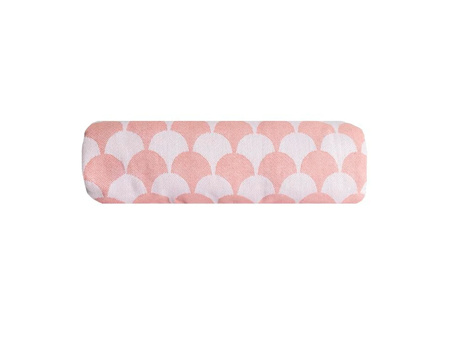 Couverture plaid DROPALL en coton 100% - Rose saumon et blanc avec franges - SACASA