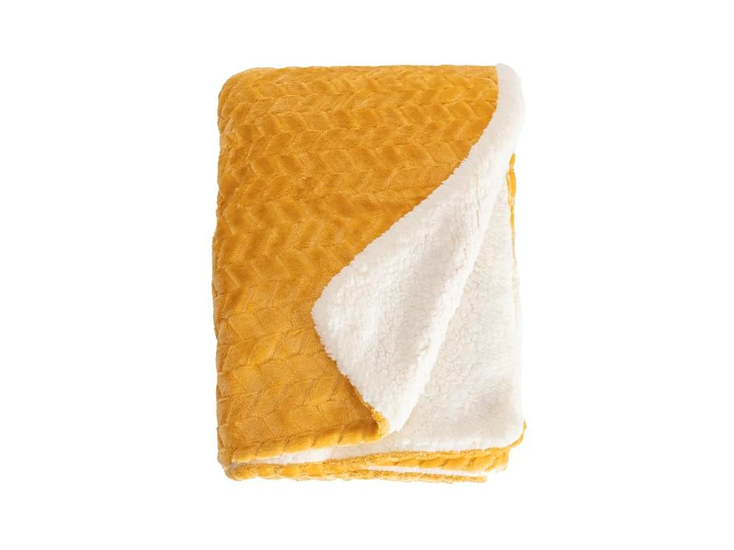 Couverture plaid jaune 180x220cm SHERVALD - SACASA