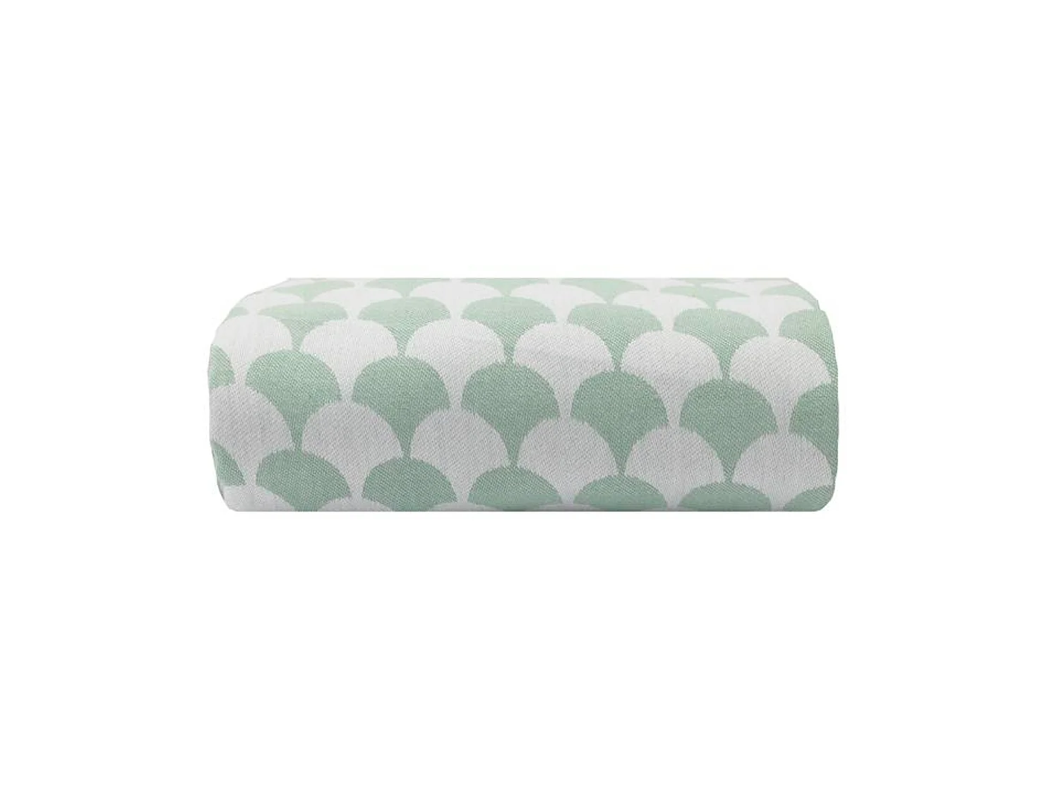 Couverture plaid en coton 100% vert à franges - DROPALL - SACASA