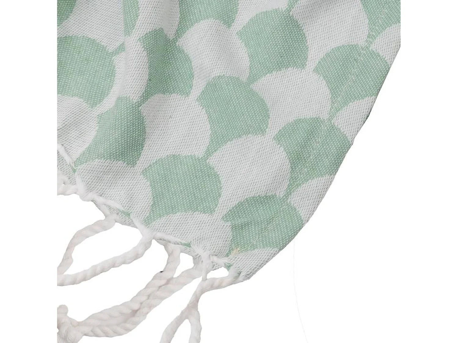 Couverture plaid en coton 100% vert à franges - DROPALL - SACASA