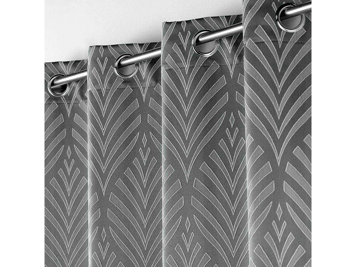 Rideau à Œillets Jacquard "Victoria" 140x260cm Gris