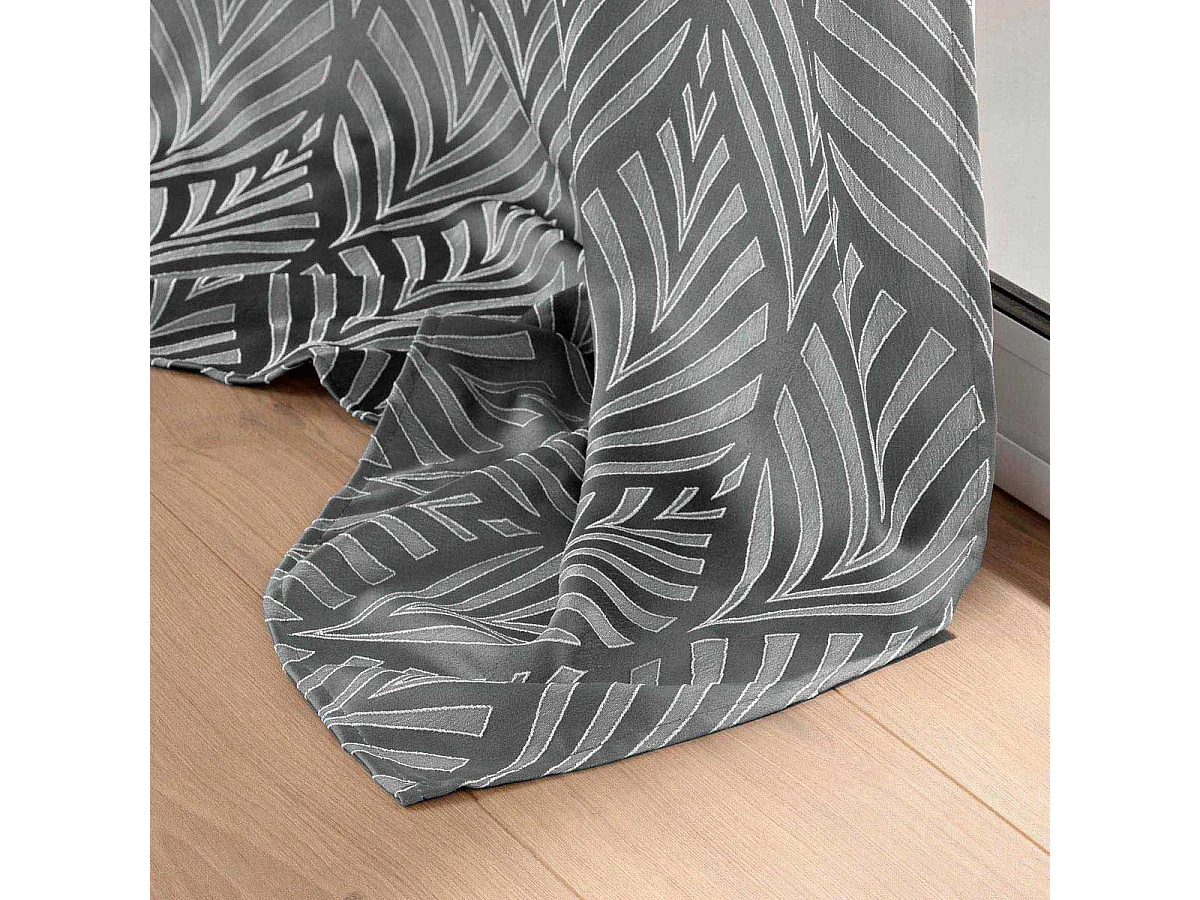Rideau à Œillets Jacquard "Victoria" 140x260cm Gris