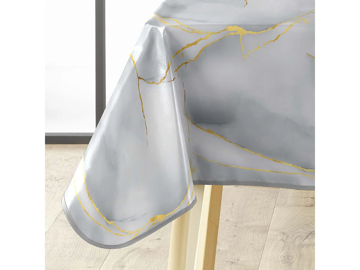 Nappe Toile Cirée "Marbrelle" 140x240cm Gris