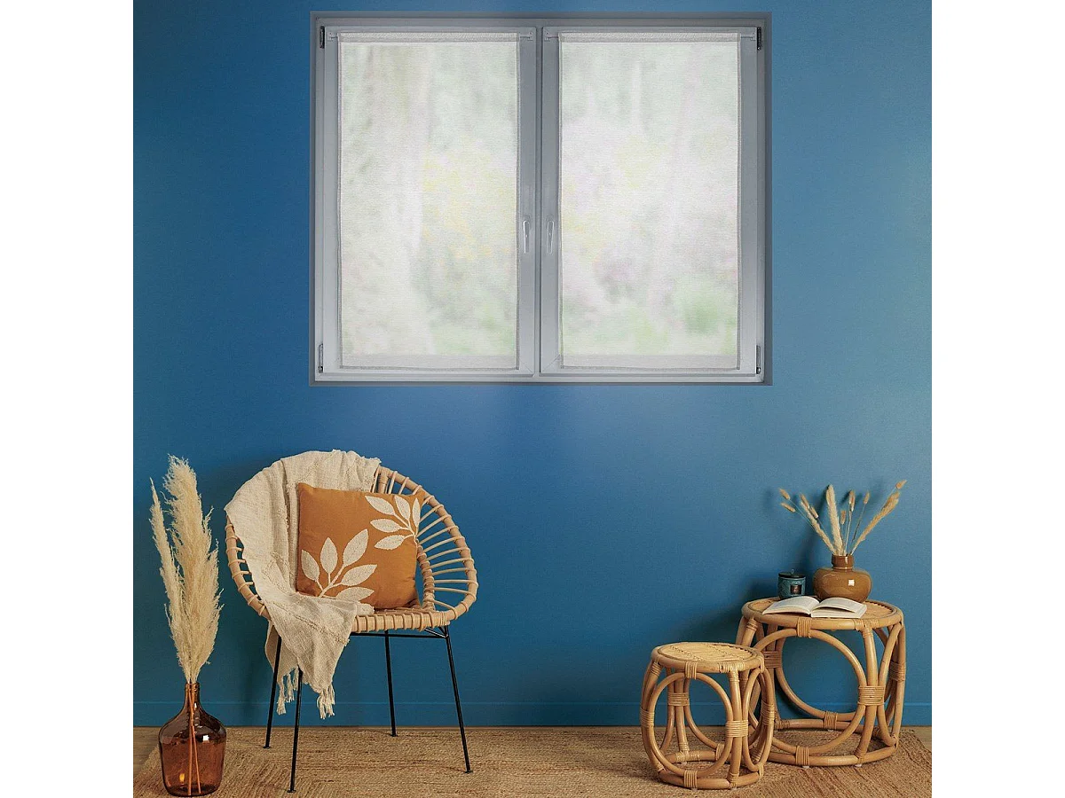 Lot de 2 Rideaux Voilage "Moly" 60x90cm Blanc
