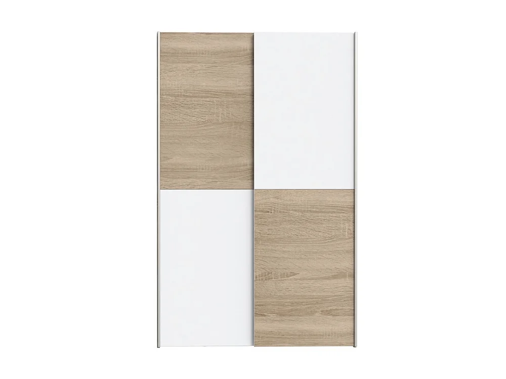 Moderne schuifdeurkast Zeno Eiken en Wit 120x42x190.5H