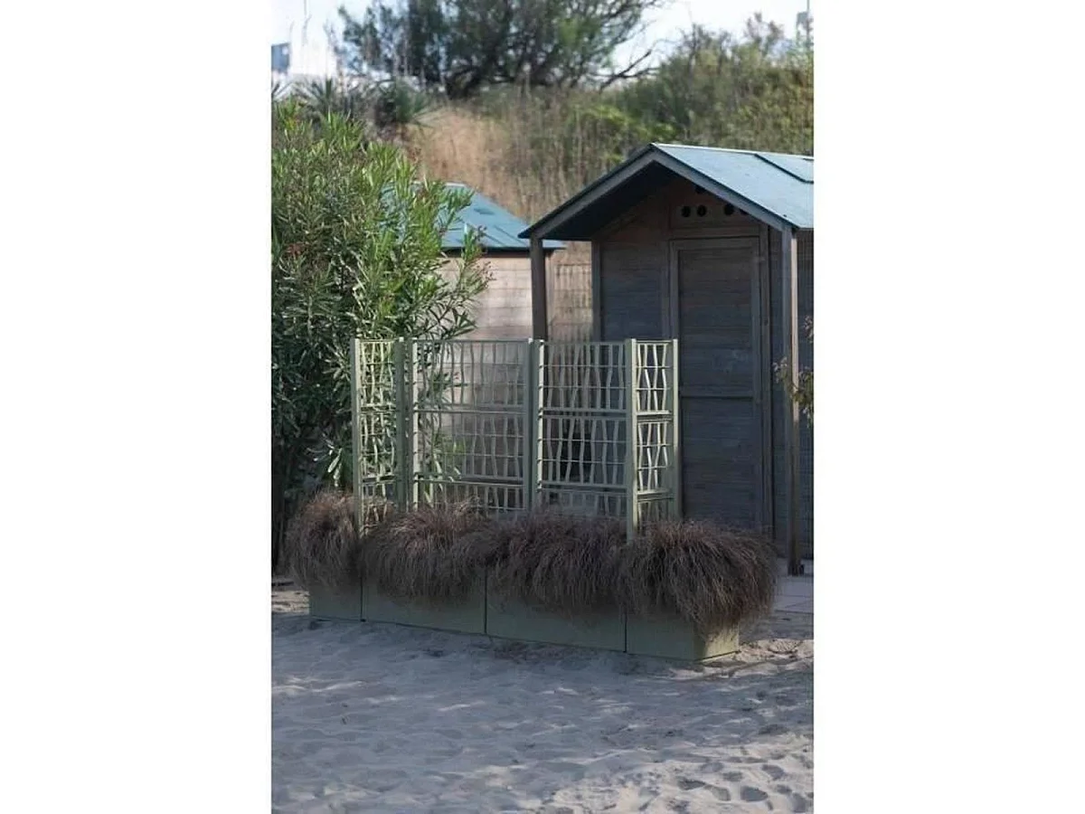 Jardinière rectangulaire STEFANPLAST ETHICA 80 cm - Treillis modulable, 80 L, vert effet bois