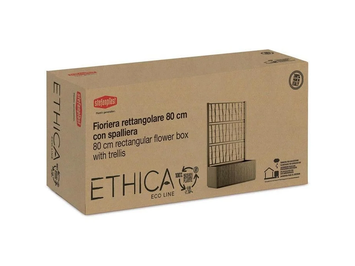 Jardinière rectangulaire STEFANPLAST ETHICA 80 cm - Treillis modulable, 80 L, vert effet bois