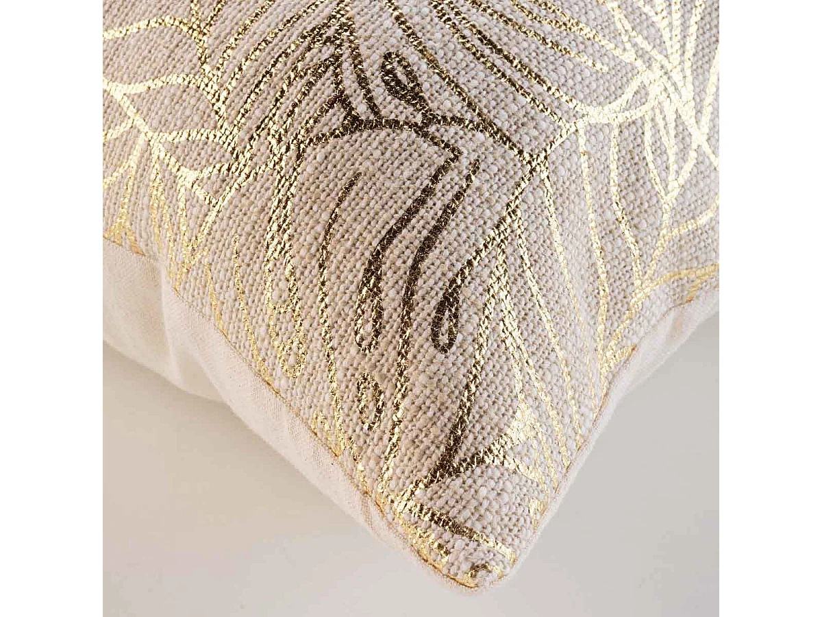 Coussin Déco Imprimé "Solea" 40x40cm Or