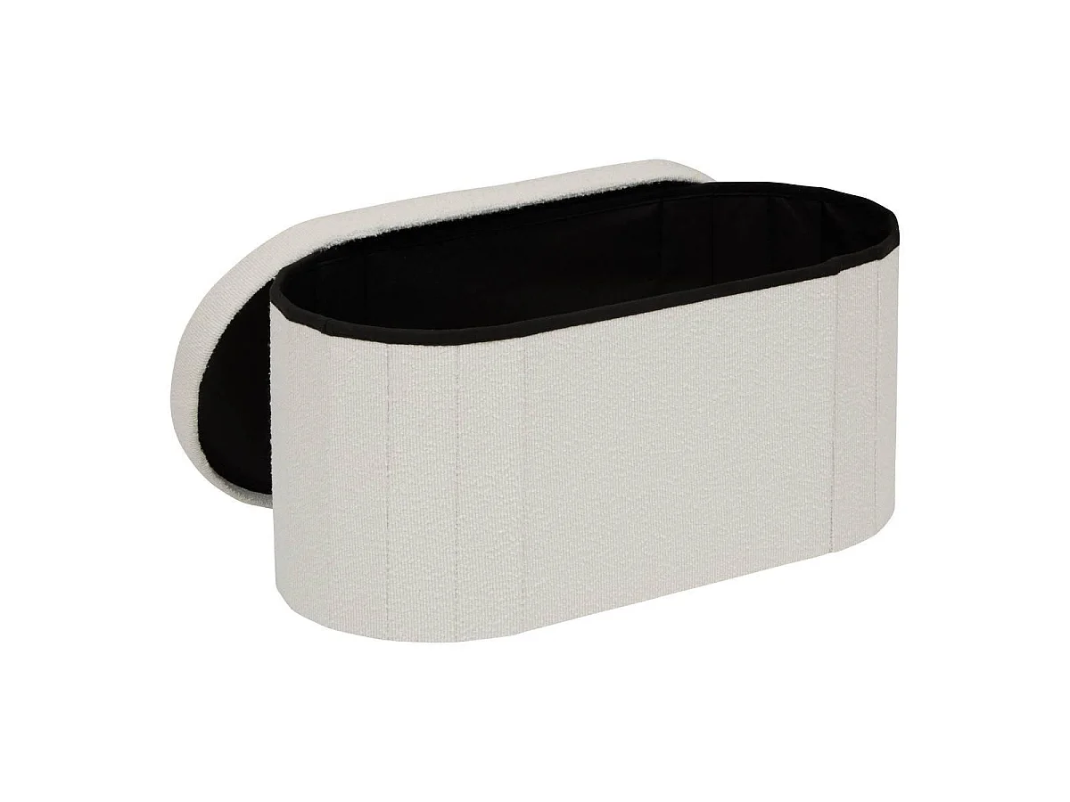 Pouf Coffre Double "Fink" 76cm Blanc