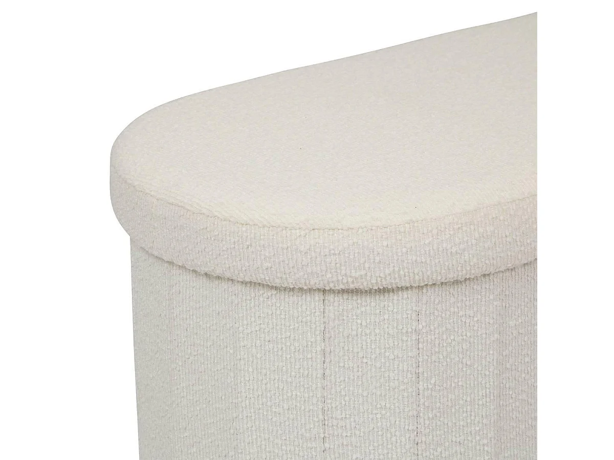 Pouf Coffre Double "Fink" 76cm Blanc