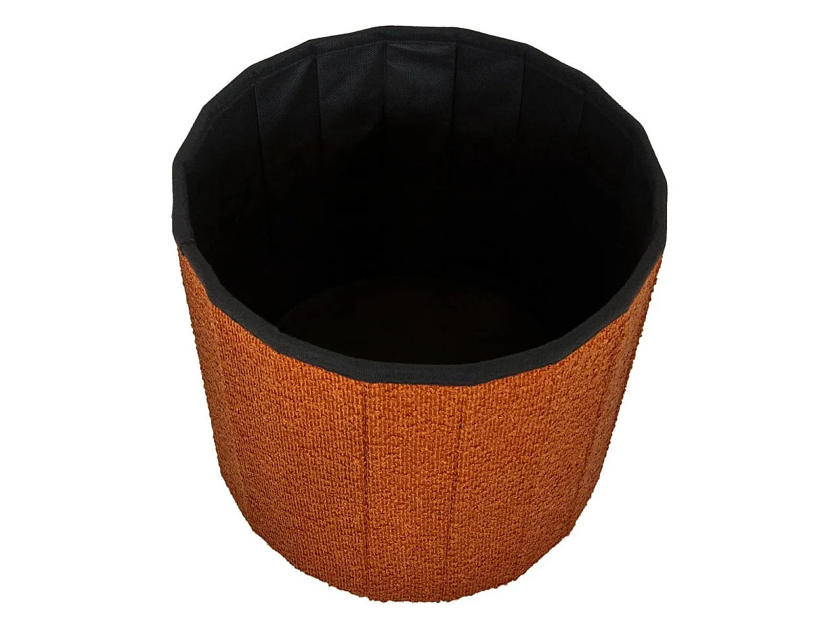 Pouf Coffre Pliant Bouclette "Fink" 38cm Ambre
