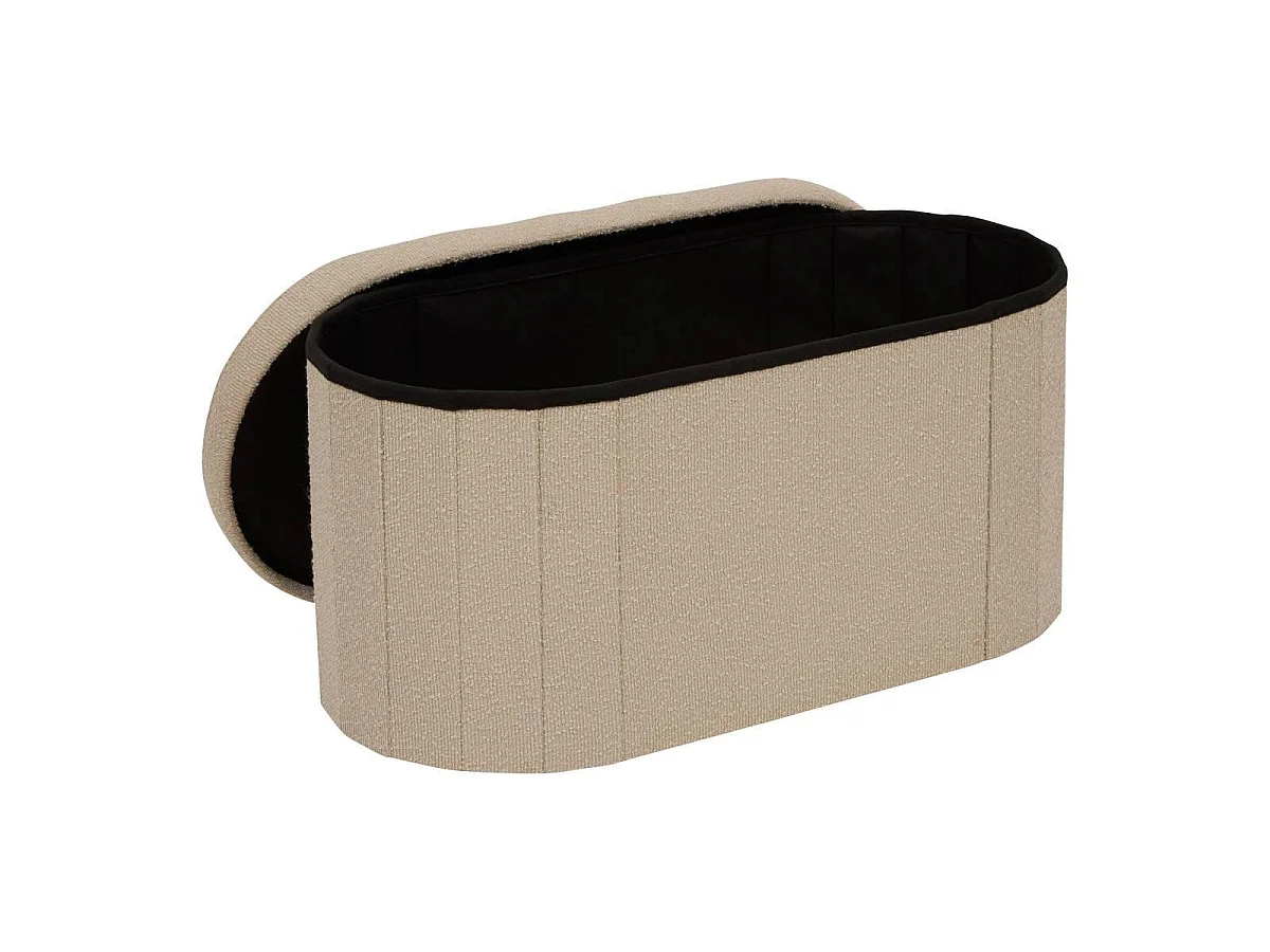 Pouf Coffre Double "Fink" 76cm Taupe