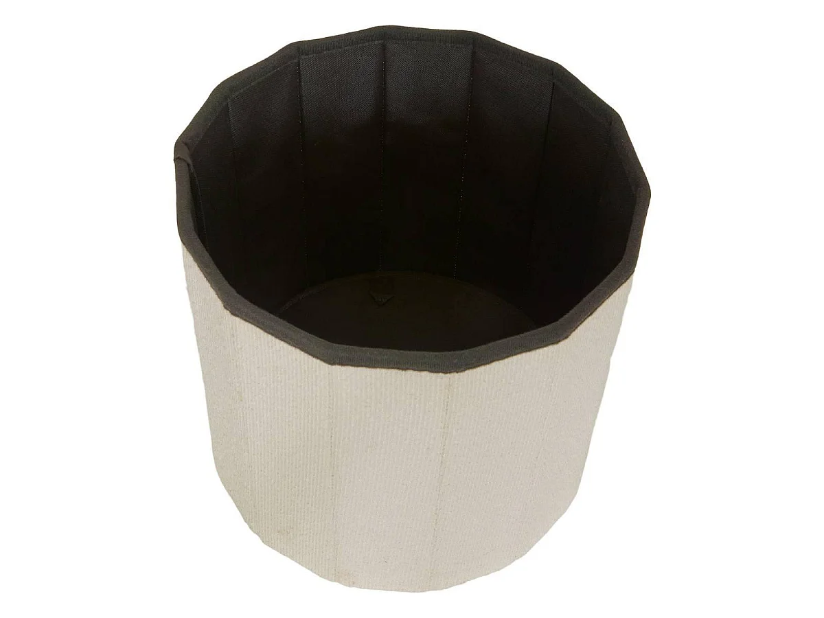 Pouf Coffre Pliant Bouclette "Fink" 38cm Blanc