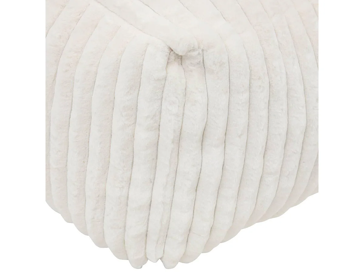 Pouf XL Côtelé "Muzi" 78cm Blanc
