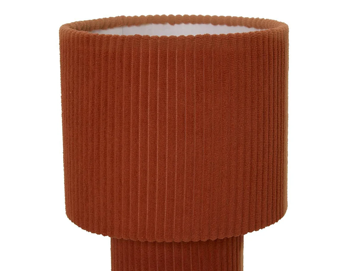Lampe à Poser Côtelée "Jolina" 28cm Terracotta