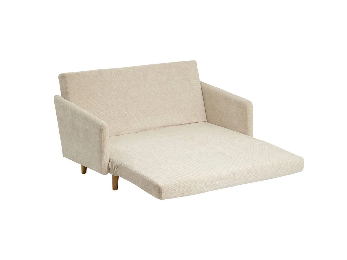 Canapé Convertible 2 Places "Milo" 155cm Ivoire
