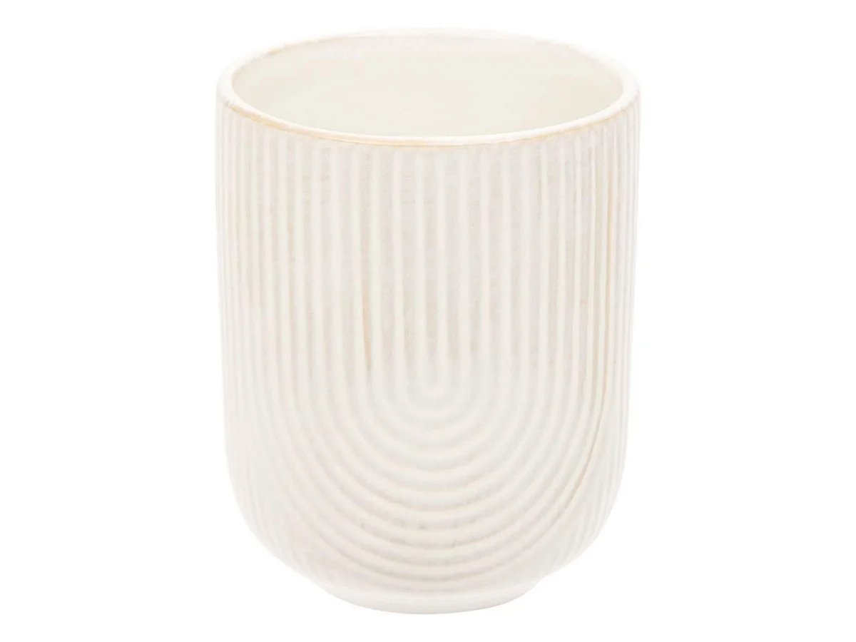 Lot de 6 Tasses en Faïence "Lya" 20cl Blanc