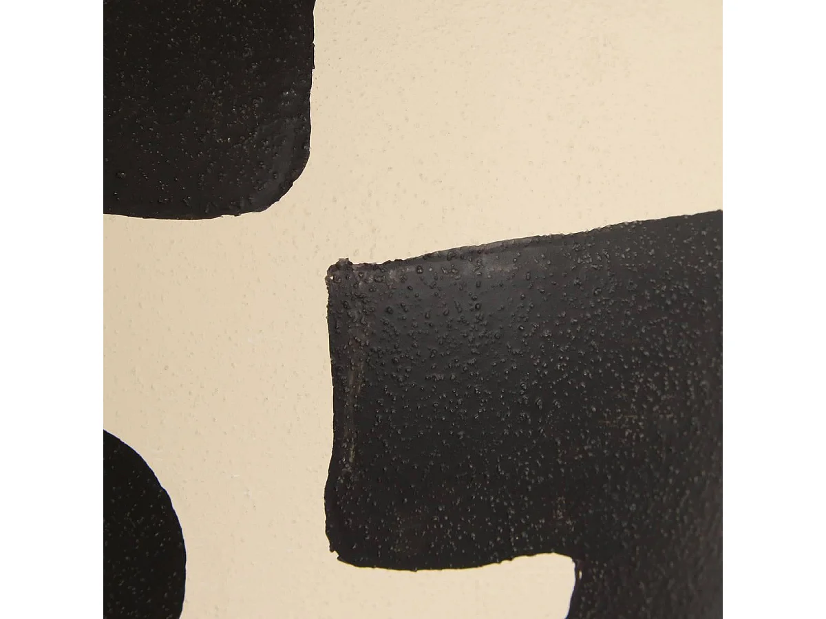 Vase Déco en Dolomite "Nyer" 32cm Noir & Beige