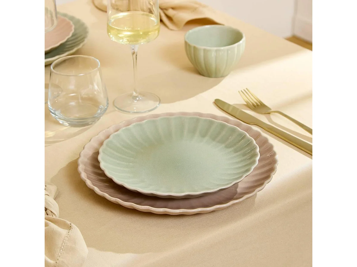 Lot de 6 Assiettes à Dessert "Romy" 21cm Vert