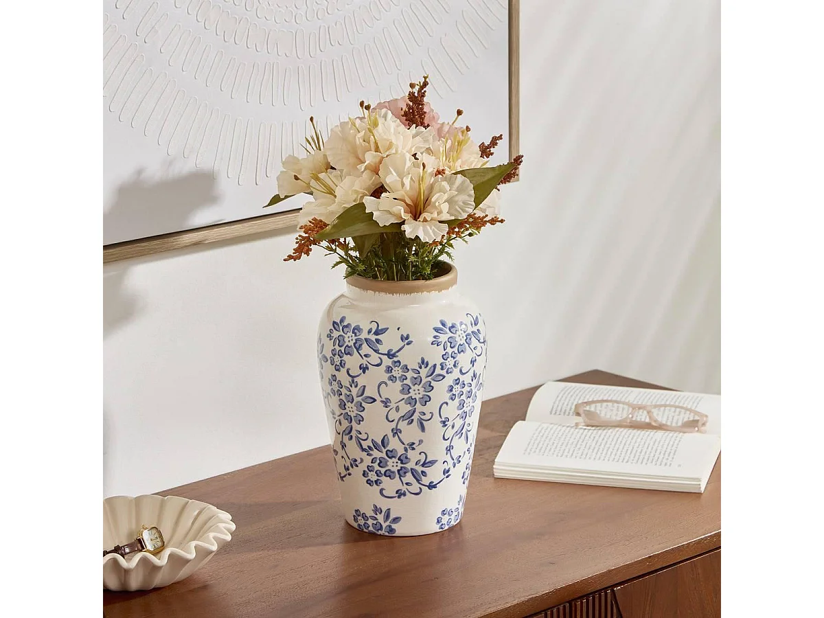 Vase Lisière en Dolomite "Japo" 23cm Bleu Clair
