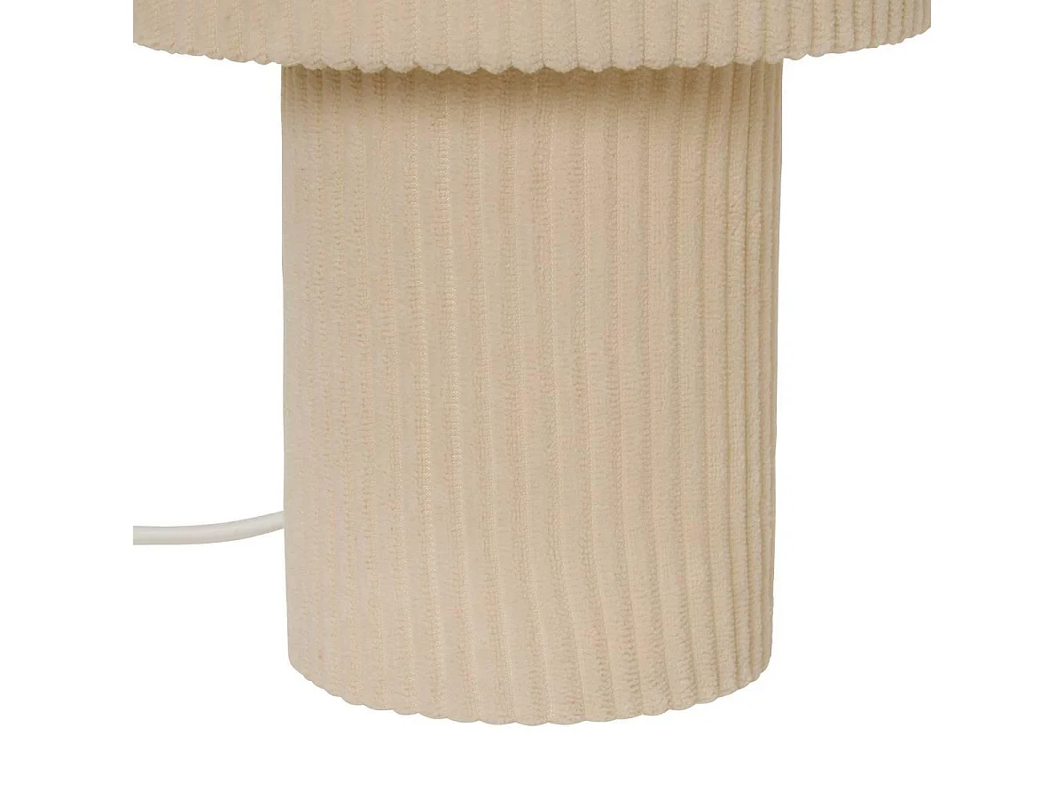 Lampe à Poser Côtelée "Jolina" 28cm Ivoire