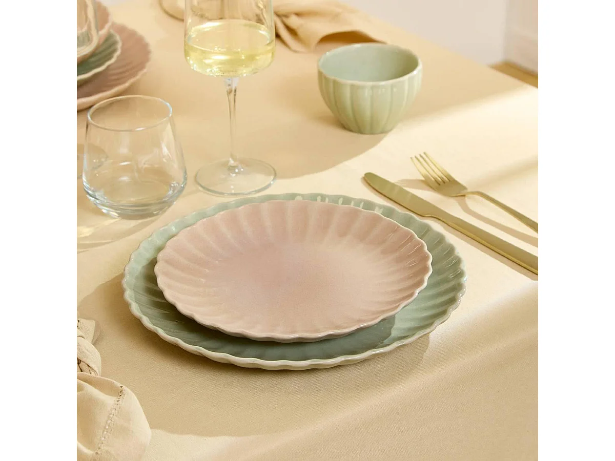 Lot de 6 Assiettes à Dessert "Romy" 21cm Rose