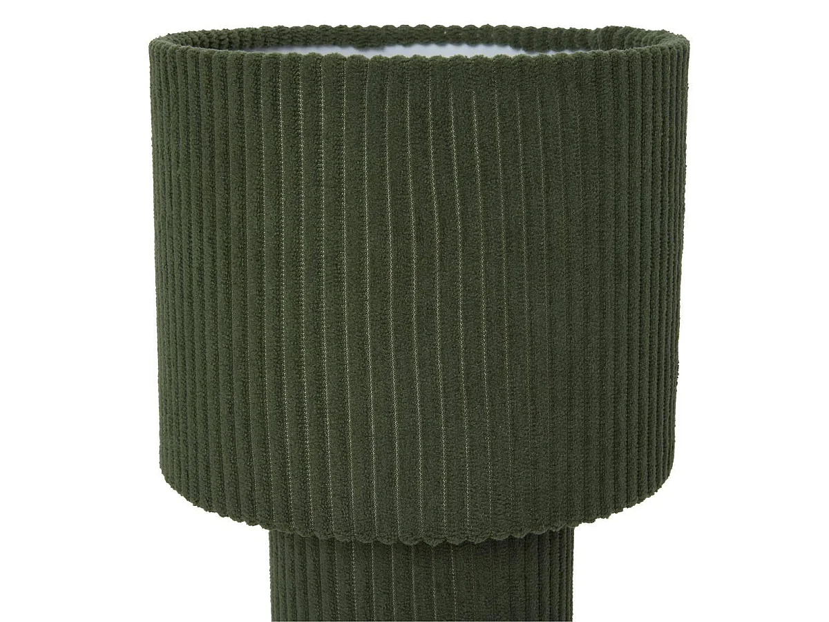 Lampe à Poser Côtelée "Jolina" 28cm Kaki