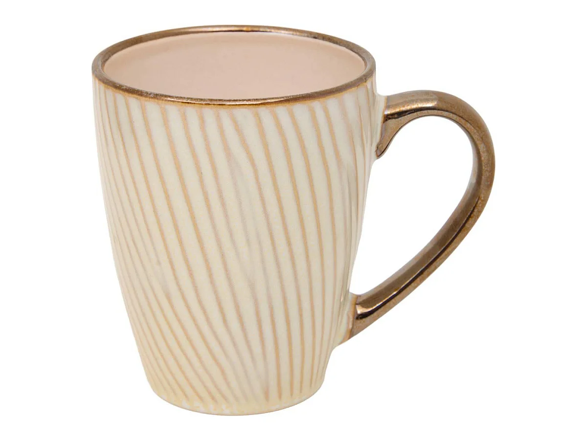 Lot de 6 Mugs en Faïence "Ella" 35cl Blanc