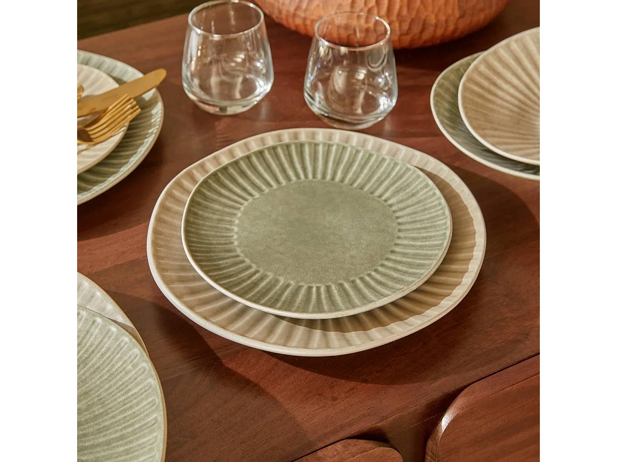 Lot de 6 Assiettes à Dessert "Nyero" 21cm Vert