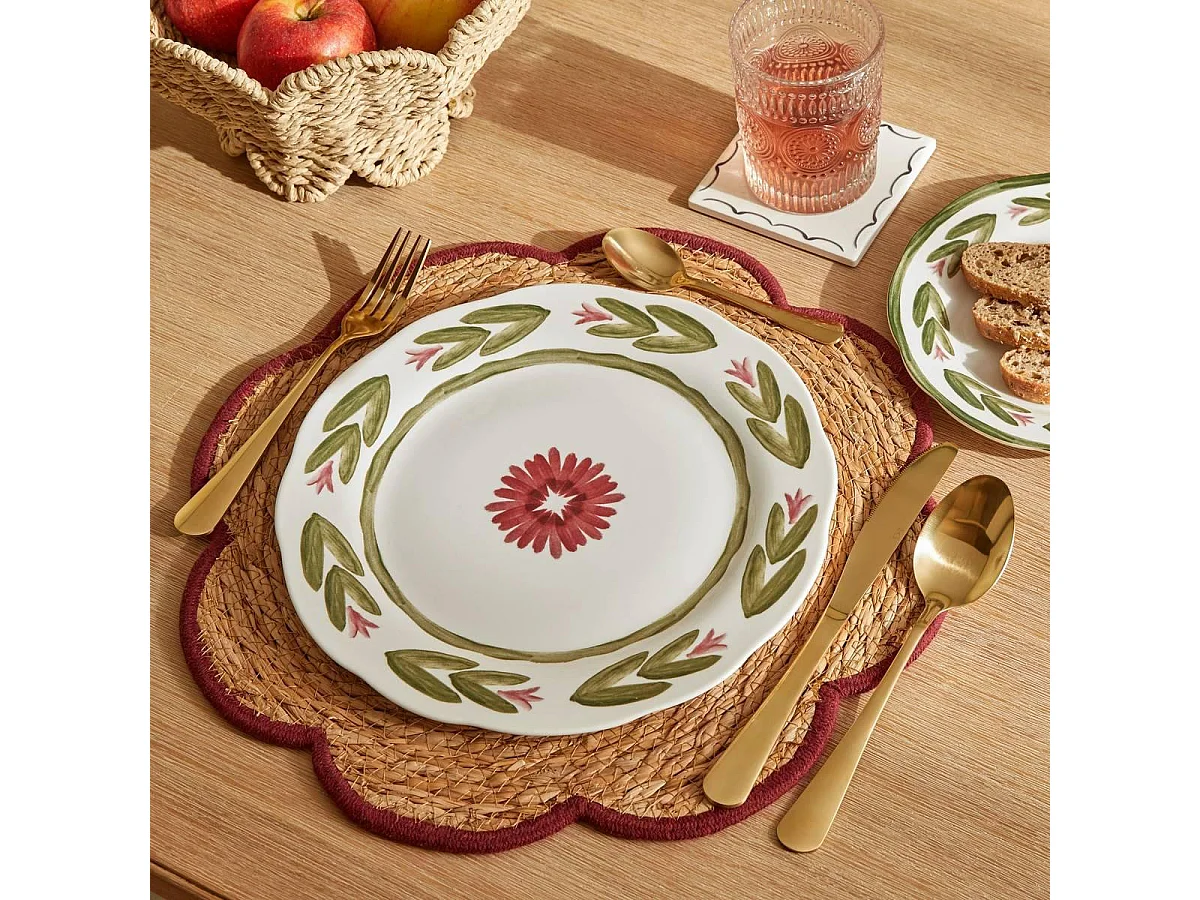 Lot de 6 Assiettes Plates "Mona" 26cm Vert