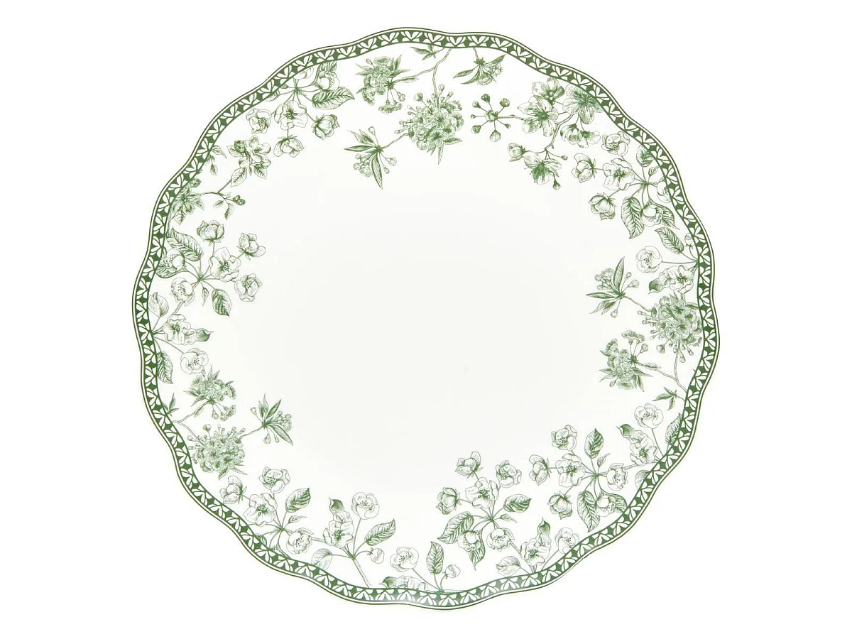 Lot de 6 Assiettes Plates "Lisière" 27cm Vert