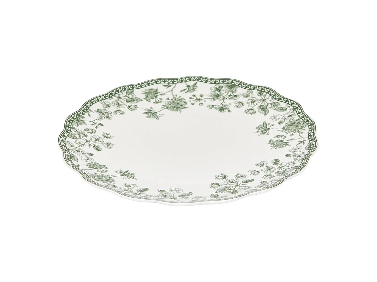 Lot de 6 Assiettes Plates "Lisière" 27cm Vert