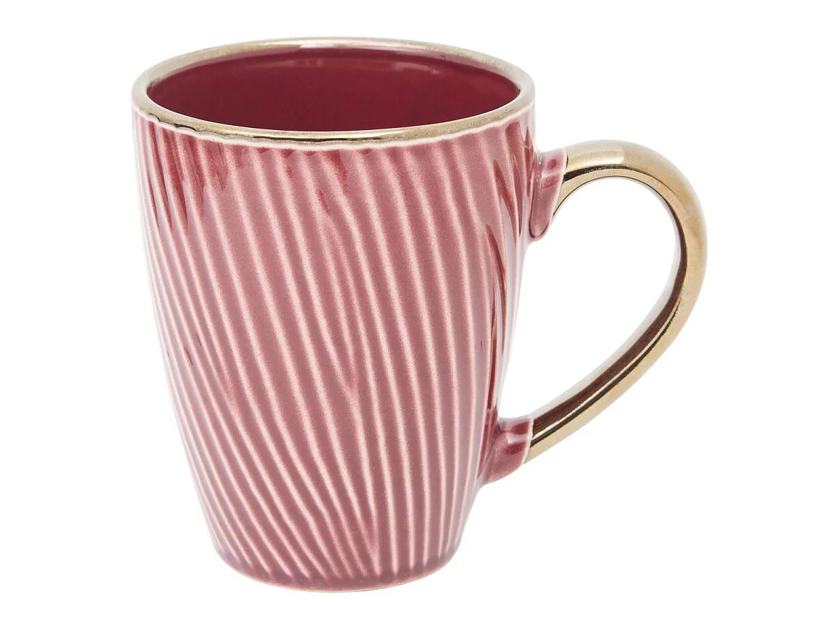Lot de 6 Mugs en Faïence "Ella" 35cl Rouge Grenat