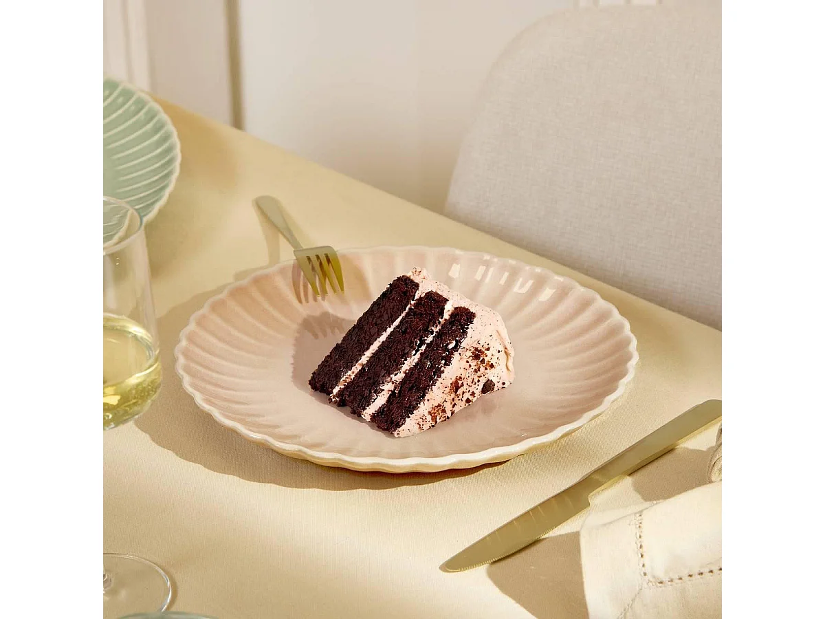 Lot de 6 Assiettes Plates "Romy" 26cm Rose