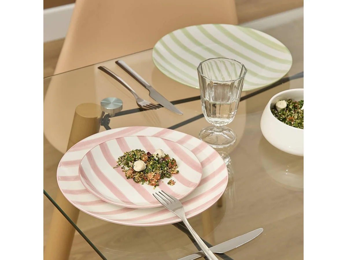 Lot de 6 Assiettes Plates "Charlie" 27cm Vert