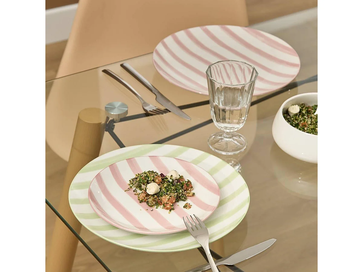 Lot de 6 Assiettes Plates "Charlie" 27cm Vert
