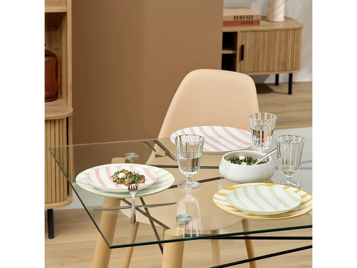 Lot de 6 Assiettes Plates "Charlie" 27cm Rose