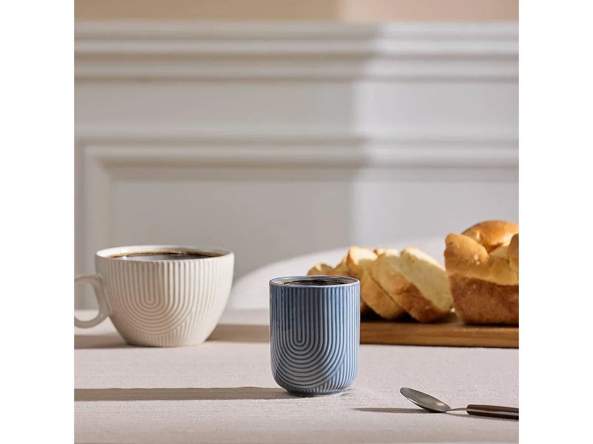 Lot de 6 Tasses en Faïence "Lya" 20cl Bleu