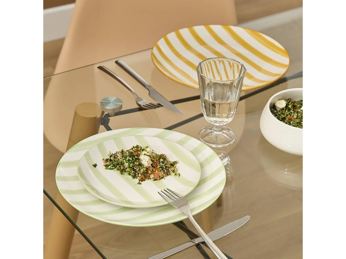 Lot de 6 Assiettes Plates "Charlie" 27cm Jaune