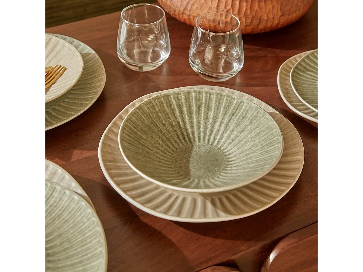 Lot de 6 Assiettes Creuses "Nyero" 21cm Vert