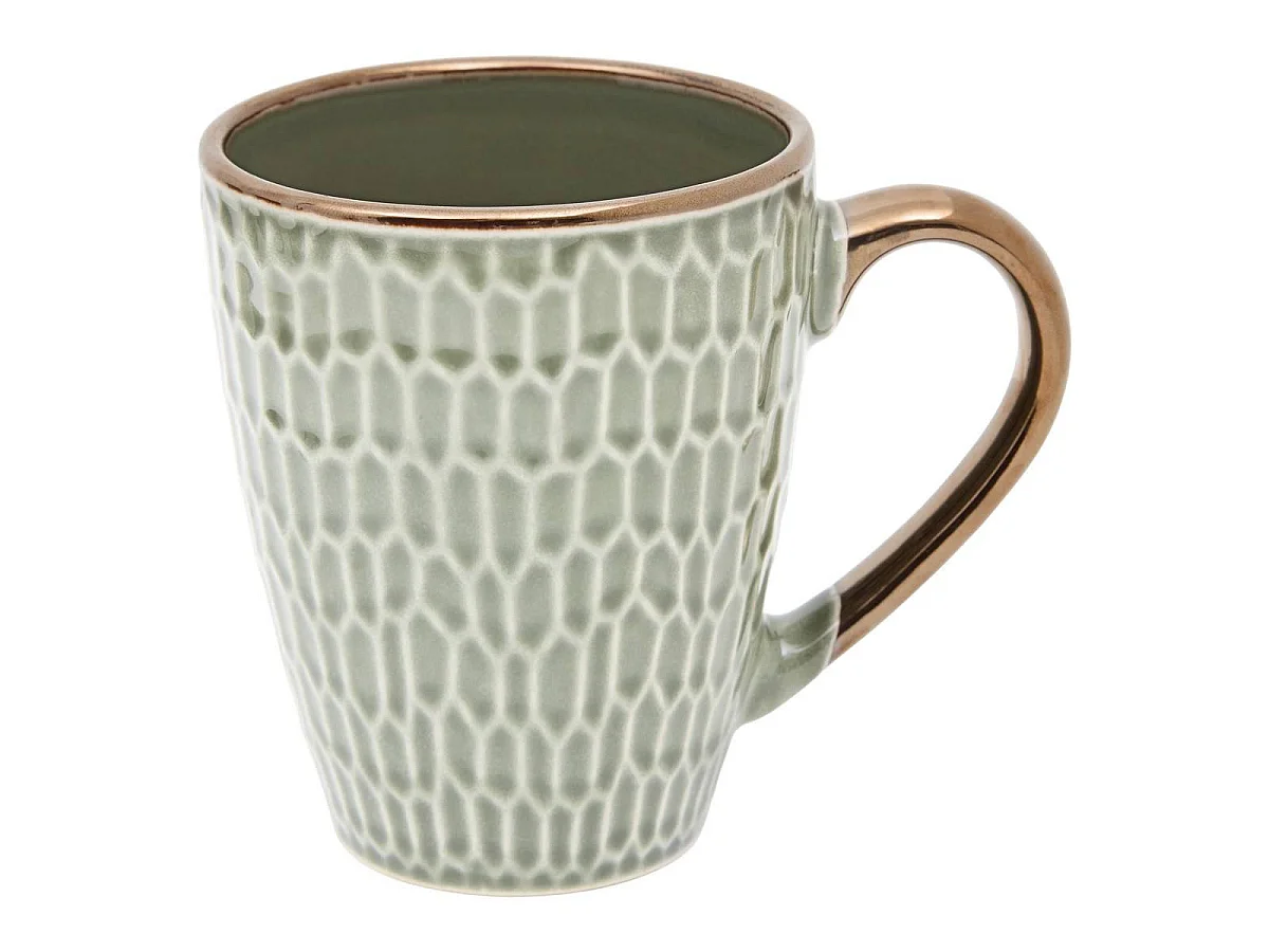 Lot de 6 Mugs en Faïence "Ella" 35cl Vert