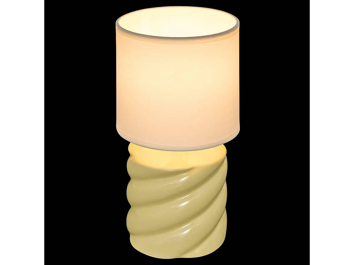 Lampe à Poser en Grès "Noly" 27cm Jaune