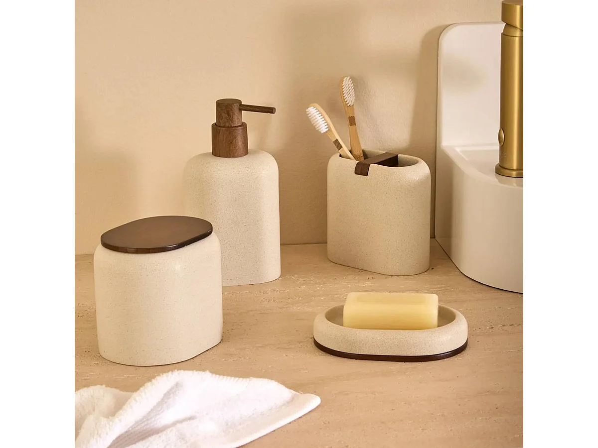 Porte-Savon en Résine "Argiléo" 13cm Beige