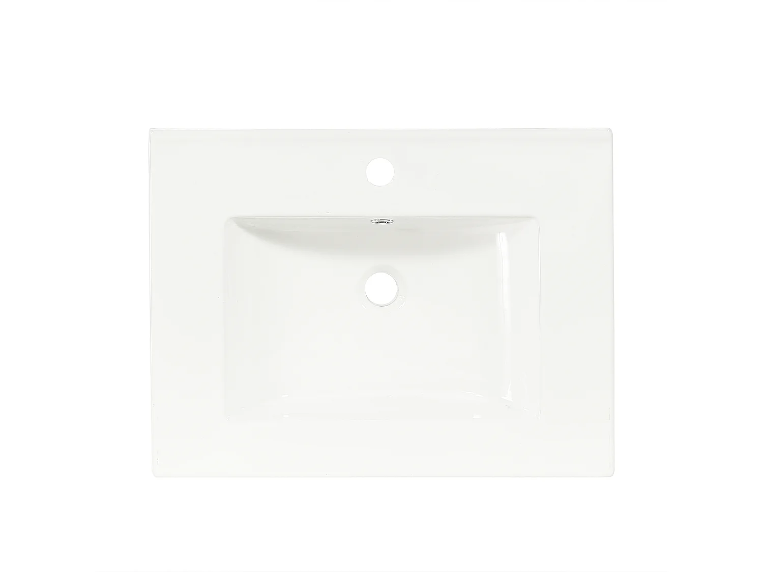 Meuble vasque en bois clair 61 cm, portes en rotin, lavabo céramique, pieds dorés, design naturel